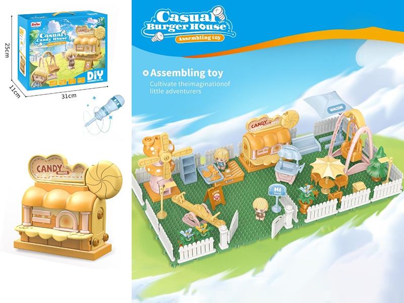 Candy House Scene Theme Assembly Toy