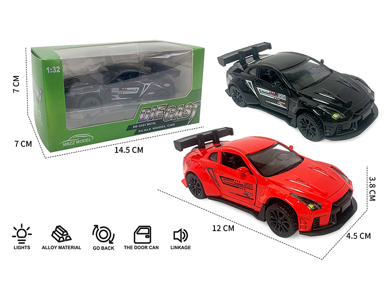 1:32 GTR Alloy Pull Back Car