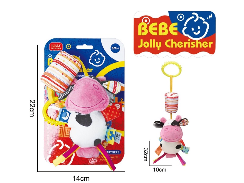 Baby Educational Plush Soothing Toy, Calf Hanging Bed Wind Chime