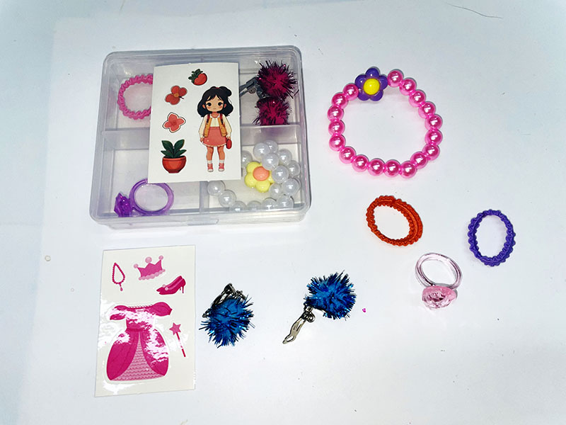 Jewelry Box Set Bracelet , Eardrop, Ring, Hair Tie, Sticker