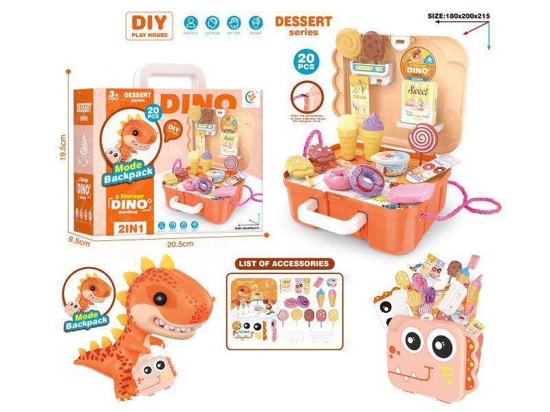 Dinosaur Backpack Dessert House Play Set