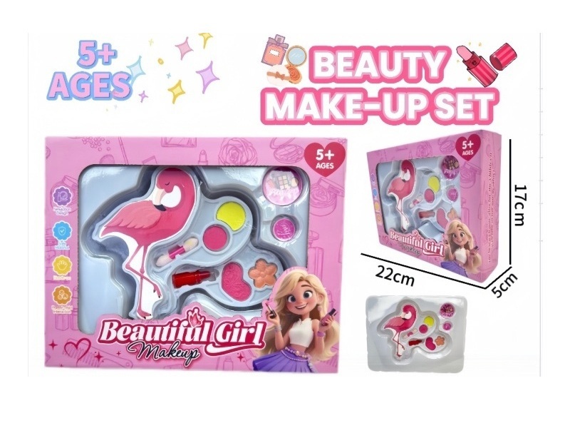 Double-layer flamingo children's makeup and accessory toys