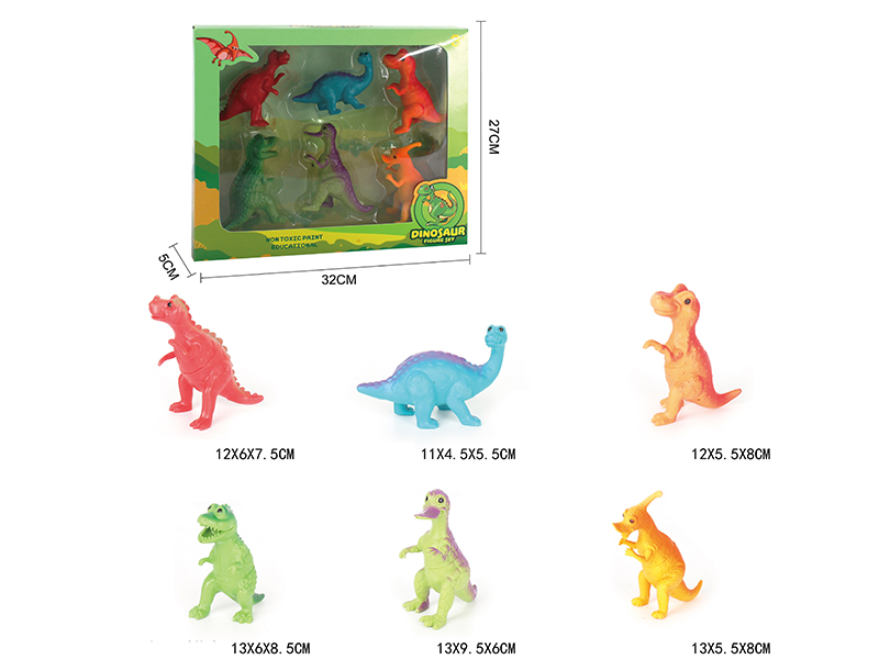 Cartoon Dinosaur Set 6pcs
