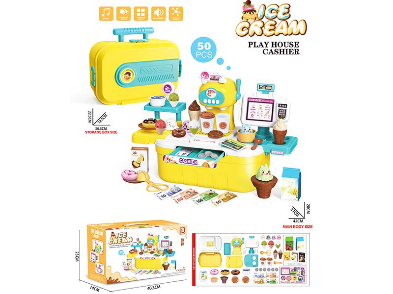 Ice Cream Shop Cashier Pretend Play Toy 50pcs