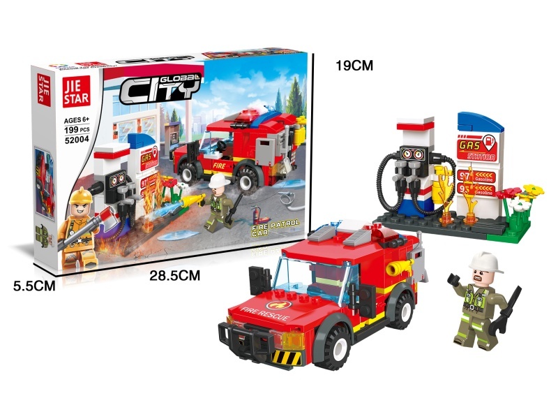 Building Blocks: 199 PCS For Fire Patrol Vehicles