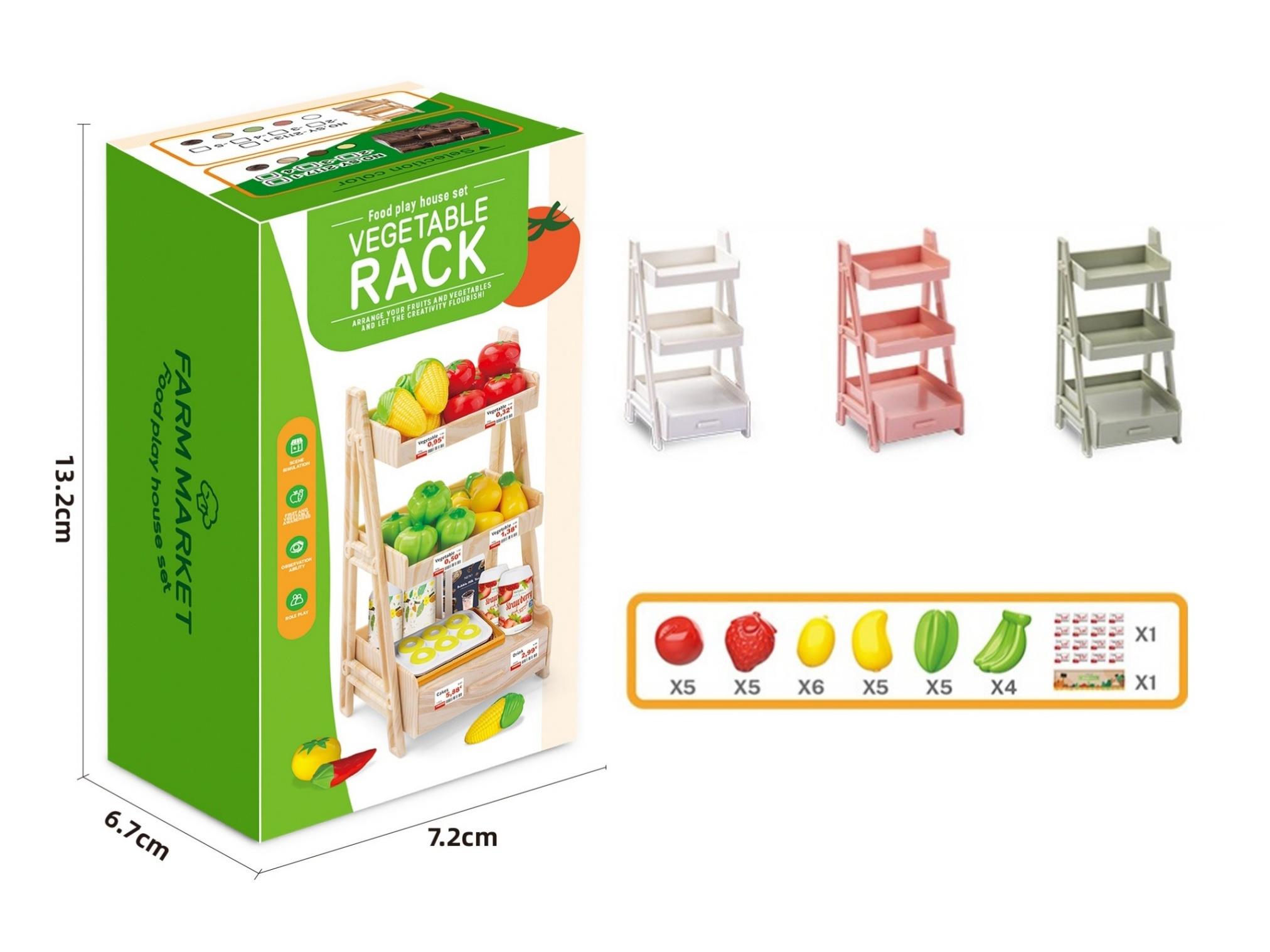 Vegetable Rack With Solid Color Fruits Set
