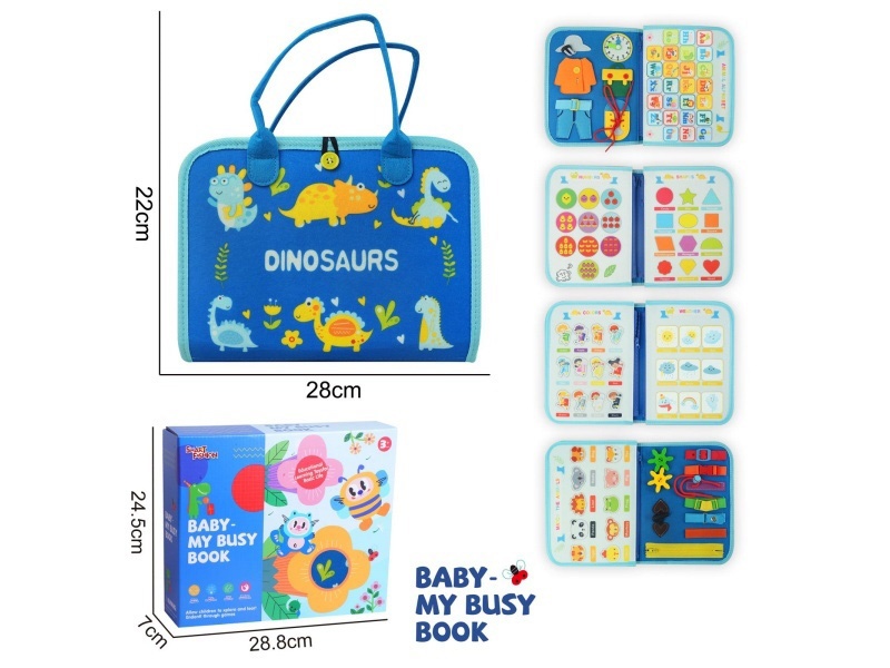 Montessori Early Childhood Education And Intelligence - 5-Page Felt Dinosaur D Busy Book