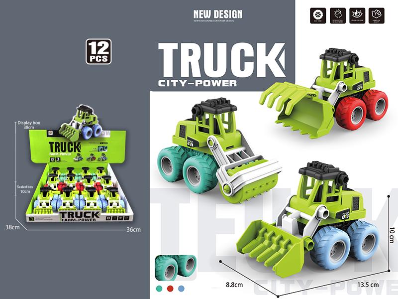 Friction Cartoon Farm Engineering Truck 12pcs/Box