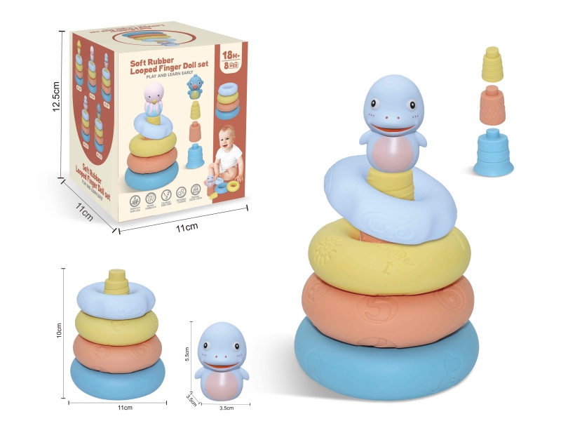 Soft Rubber Stacking Ring Finger Doll Set(Sea Animal) 8PCS