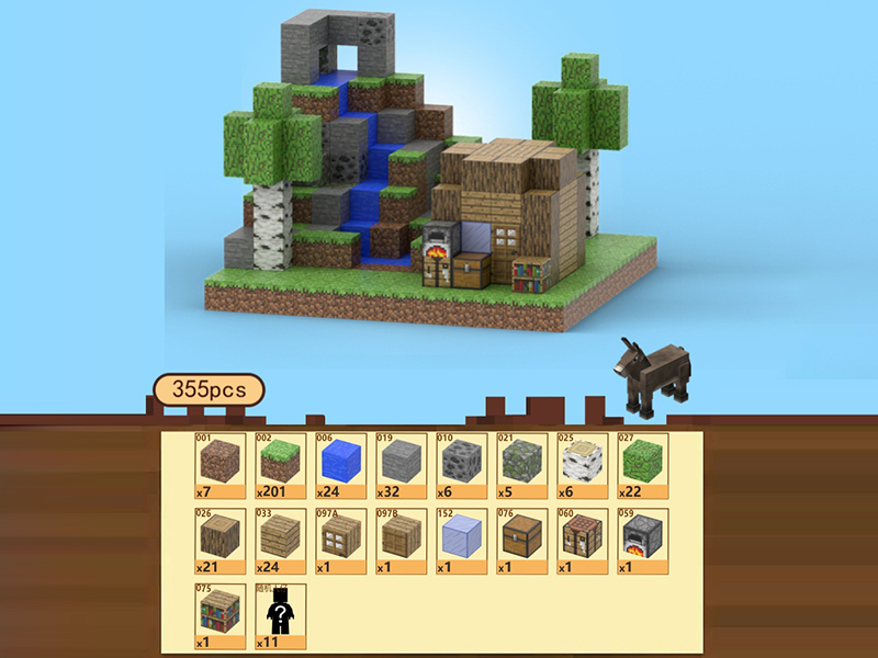 Forest Wooden House Magnetic Cube Building Blocks 355pcs