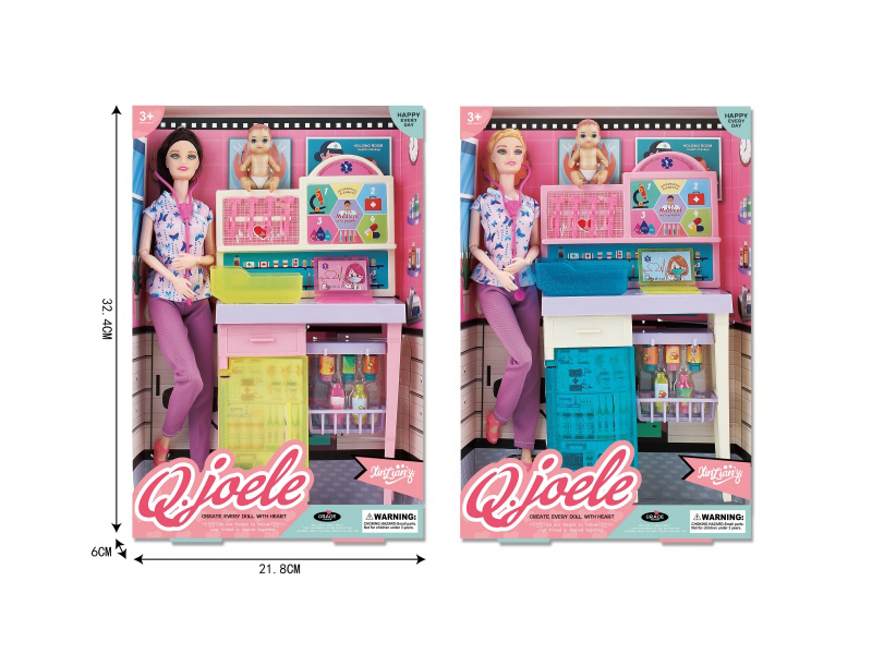 Jole 11.5-Inch Joint Doll Physical Examination And Medical Care Set