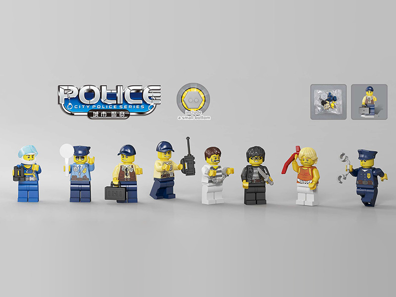 City Police Characters Small Particle Building Blocks Doll