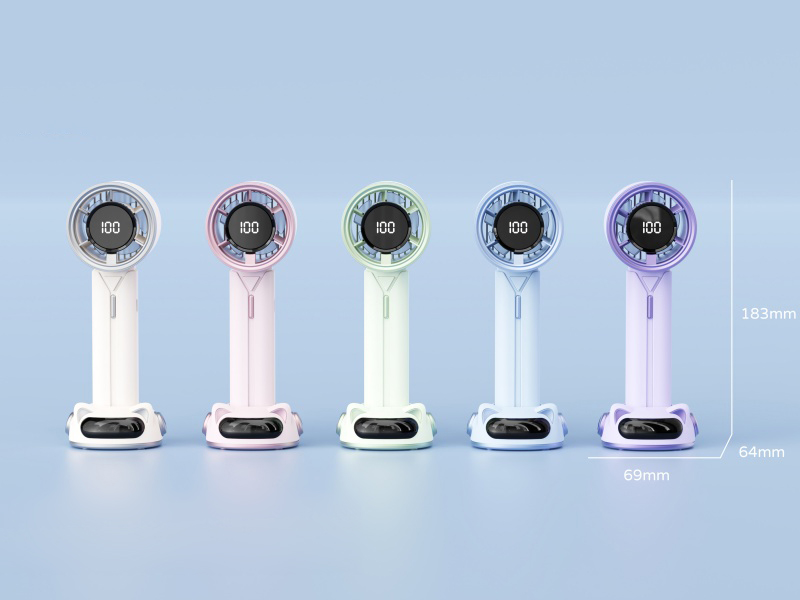 High-Speed Handheld Fan With Digital Display