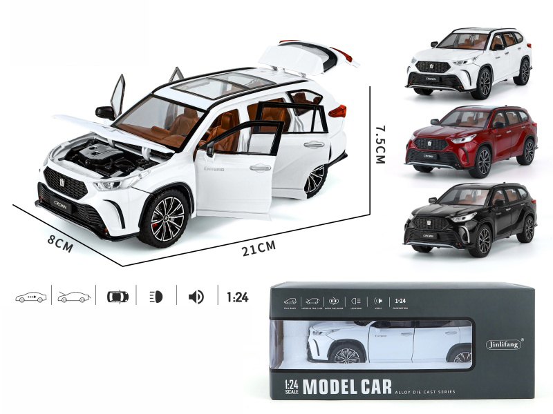 1:24 Crown Kluger Streetcar Version Pull Back Alloy Six-Door Car Model With Sound And Light