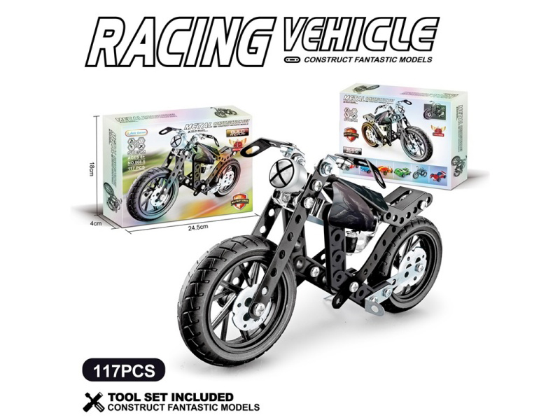 Diy Metal Building Block Racing Car 166 Pieces