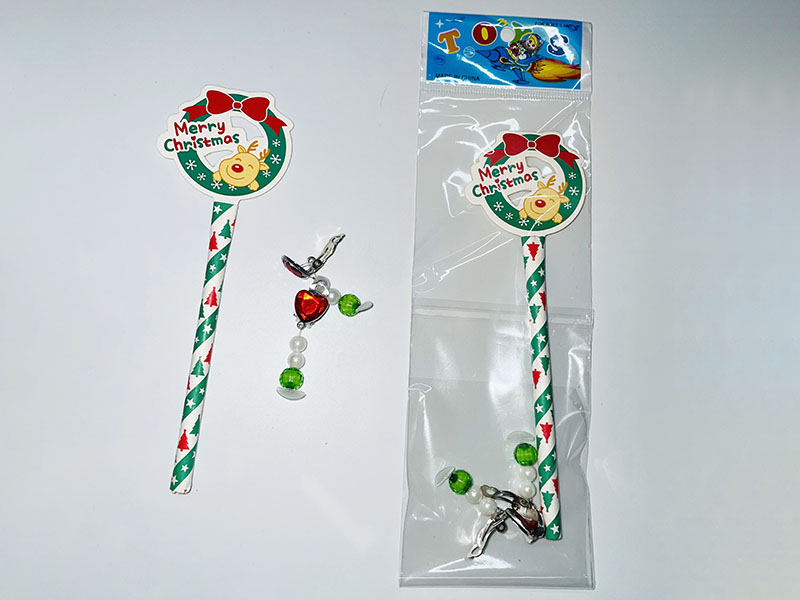 Christmas Magic Stick + Clip-On Earrings