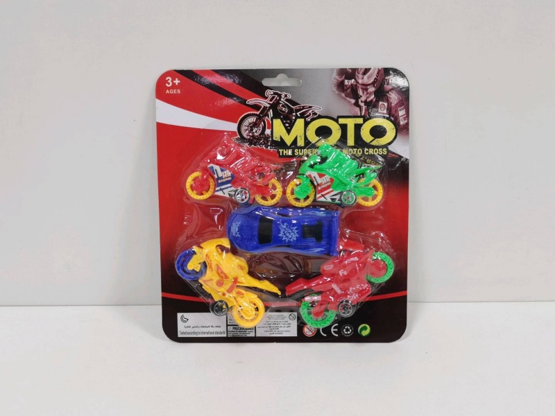 Sliding Solid-Color Sports Motorcycle (5 Pieces)