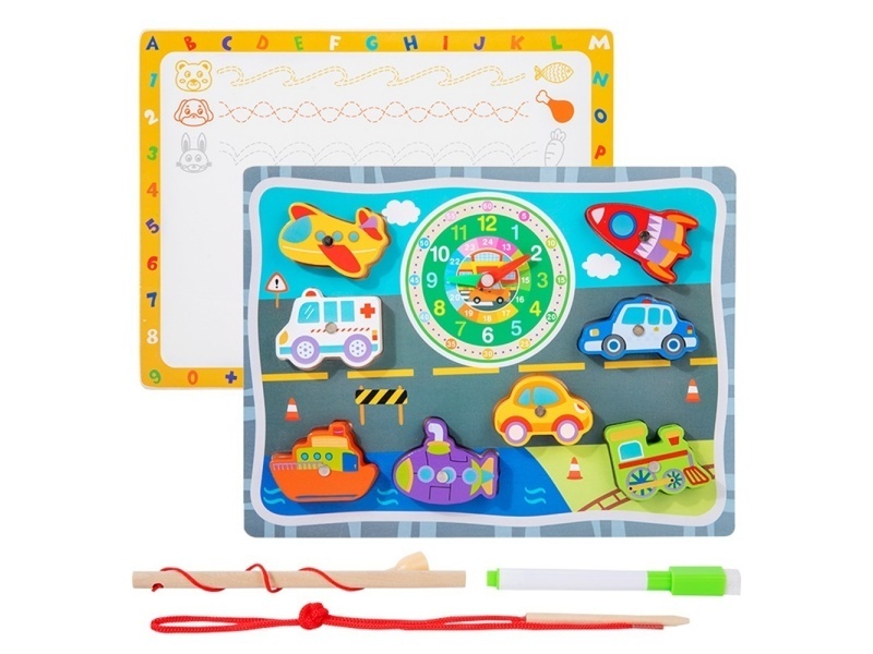 Wooden Fishing Beaded Clock Drawing Board