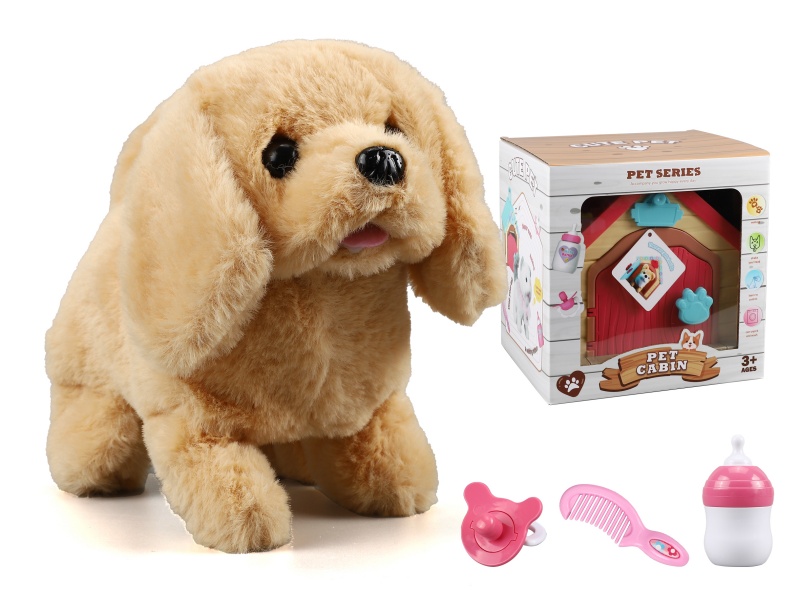 Electric Plush Dog With Pet Cabin