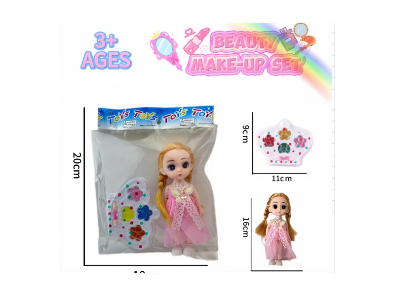 A children's makeup crown with a 6-inch doll