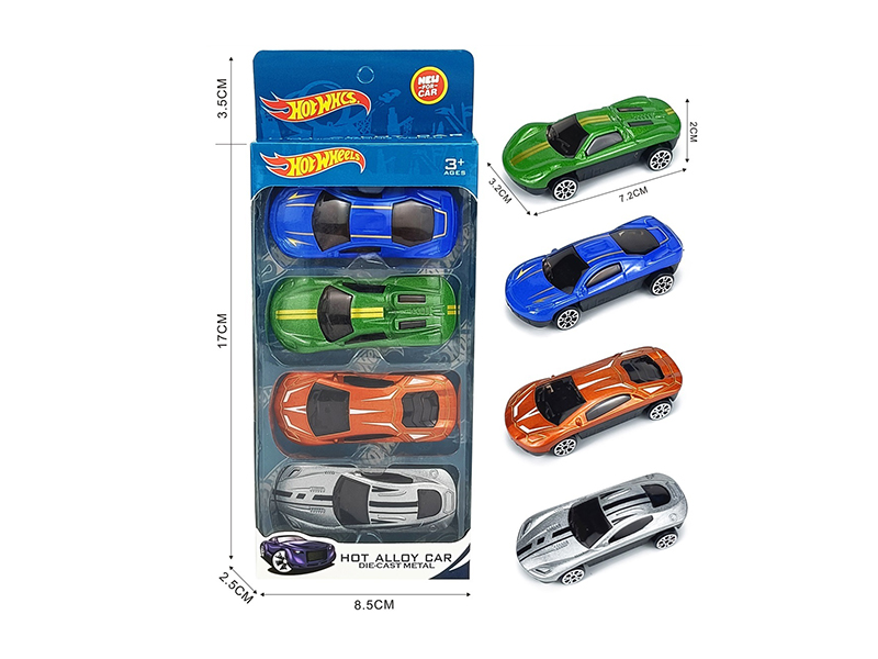 Slide Alloy Sports Cars 4pcs