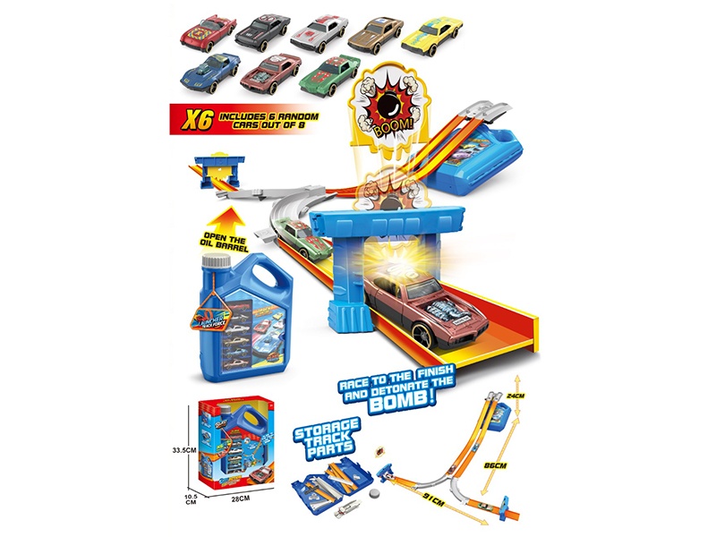 Oil Barrel Storage Ejection Track Toy
