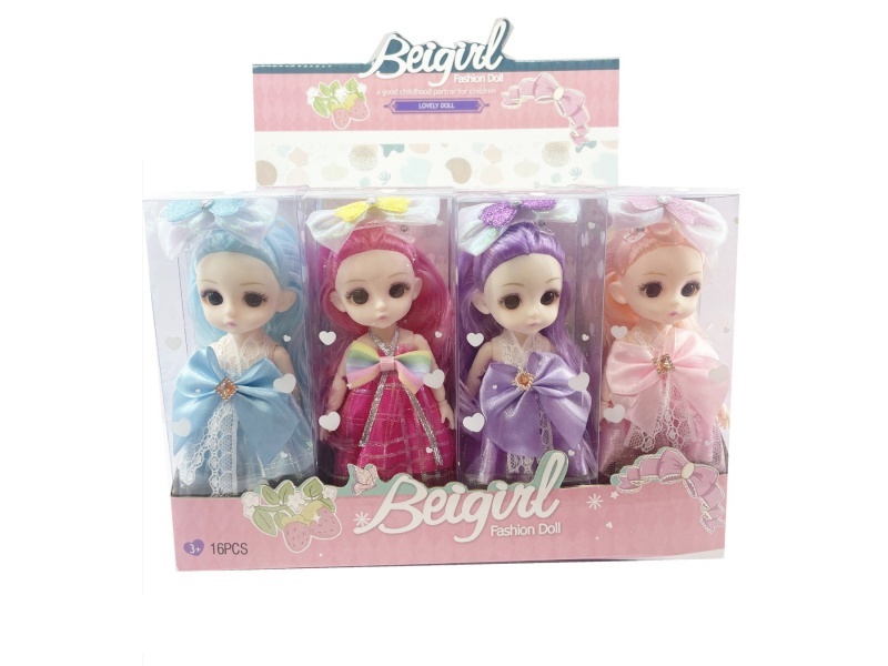 6-Inch 9-Joint Glass Eye Dolls (Set Of 16 Pieces)