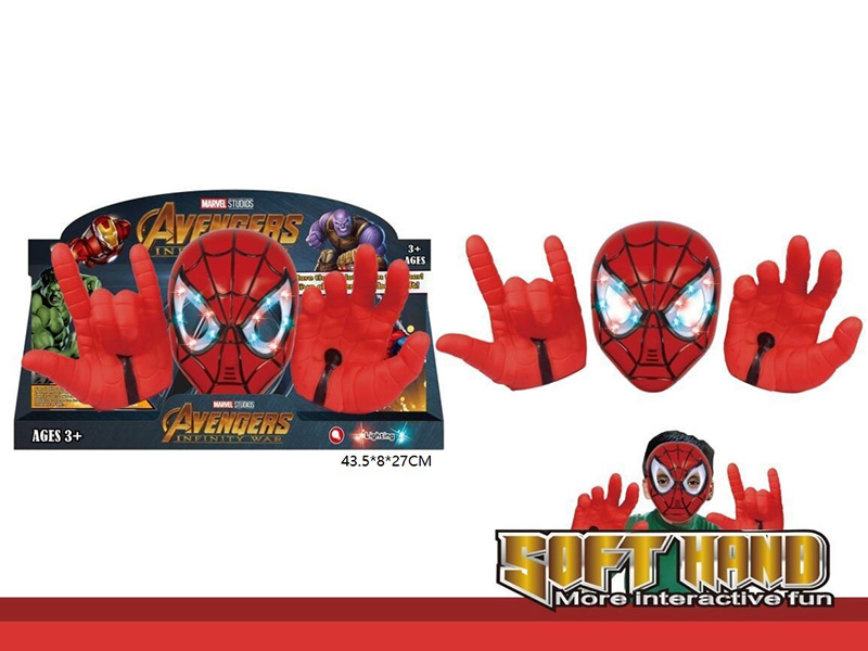 Spider-Man Mask With Lights + Gloves