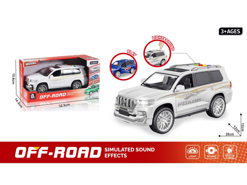 1:18 Sound And Light Inertial Door-Opening Off-Road Vehicle - White (Battery Not Included :3*Aa)