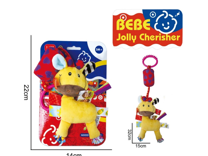 Baby Educational Plush Soothing Toy, Deer Bed-Hanging Wind Chime