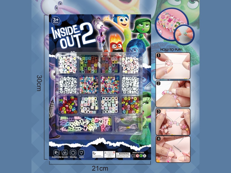 Brain Team Diy Beaded Jewelry, Square 14-Grid Multi-Color Beaded With 2 Threads