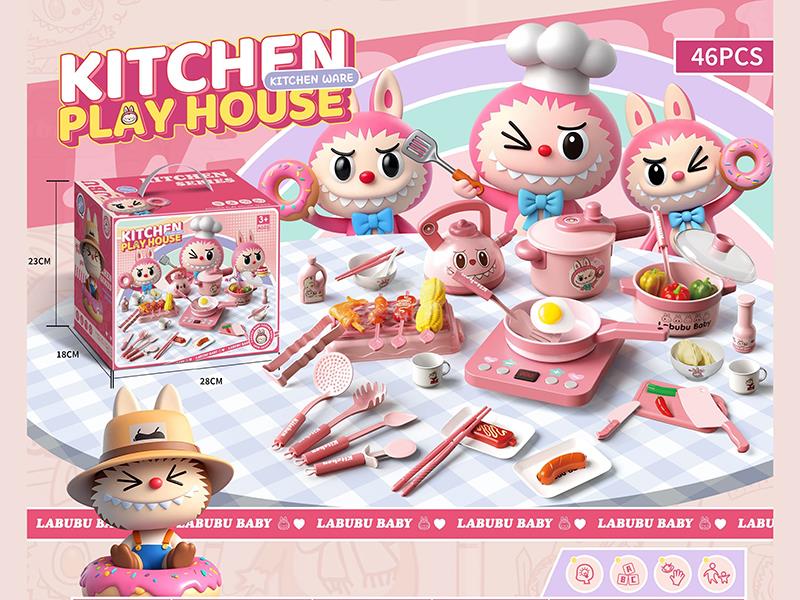 Labub Plays House In The Kitchen