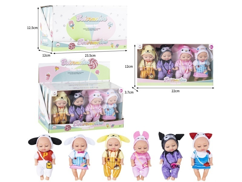 4-Inch Solid 4-Person Sleeping Doll (3 Boxes)