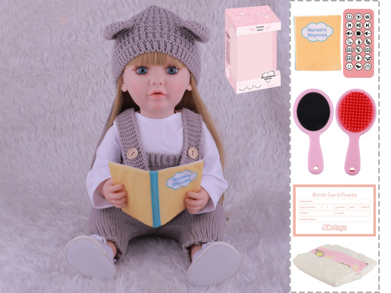 22-Inch Bionic Smart Rebirth Doll, Capable Of Bionic Shaking Of The Head, Raising Of The Hand, Mouth Movement To Speak, Intelligent Dialogue, Recording, Imitating The Tongue, Oral Skills, Dance Music