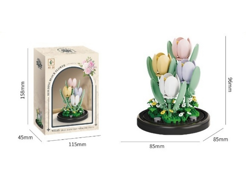 Building Blocks: Tulips + Base 173 Pcs