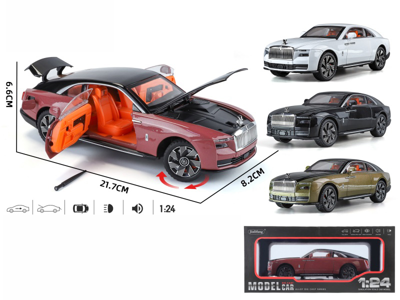 1:24 Rolls-Royce Spectre Streetcar Version Pull Back Five-Door Alloy Car With Sound And Light