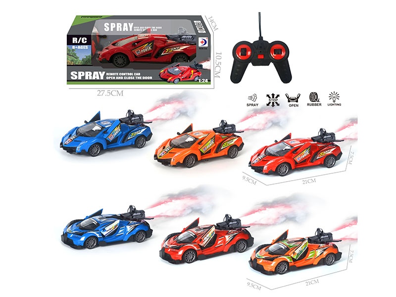 1:24 Remote Control Spray One Key Open Door Simulation Racing Car