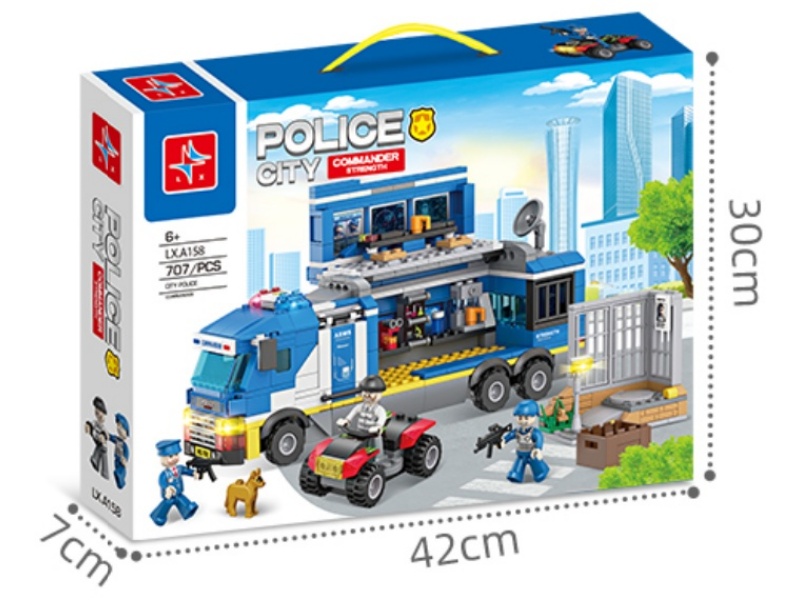 Mobile Police Vehicle Building Blocks(3 Dolls)  707pcs