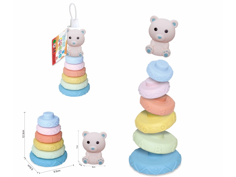 Soft Plastic Animal Stacking Toy(Bear) 7pcs