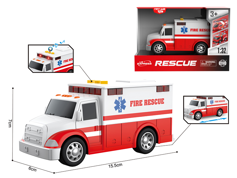 1:32 Friction Ambulance(Sound & Lights)
