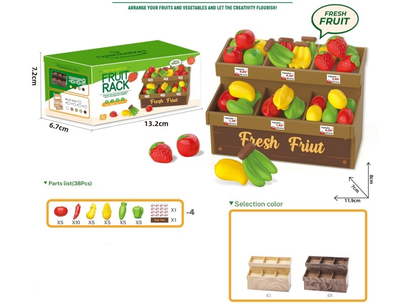 Vegetable Rack With Solid Color Vegetable Set