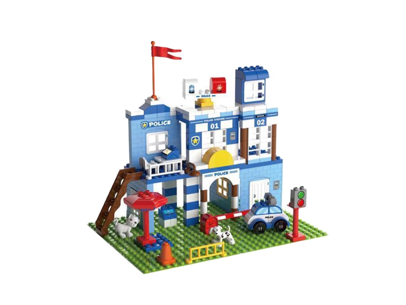 Large Particle Building Blocks Police Scene