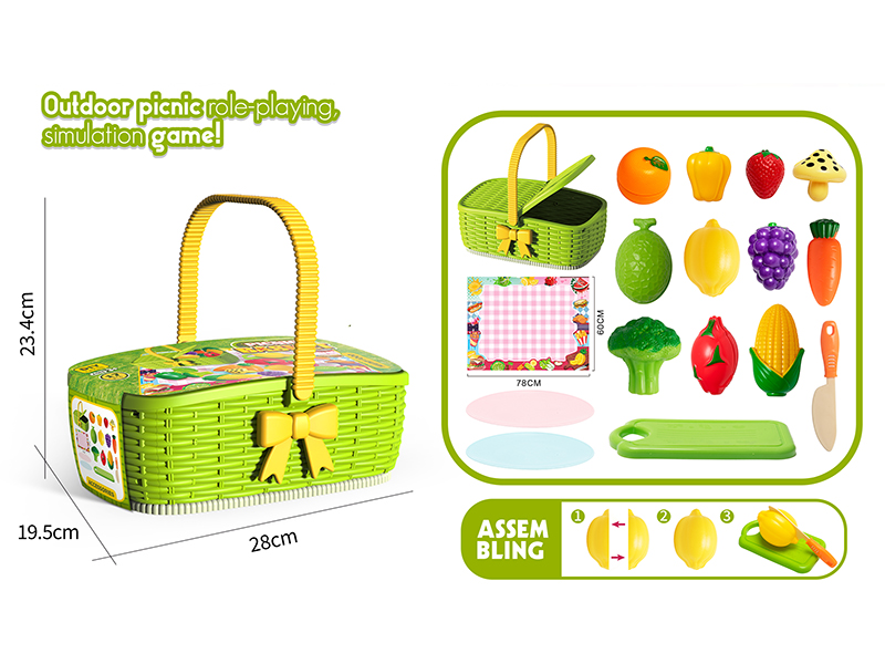 Picnic Basket Cutting Fruit And Vegetable Set 17pcs