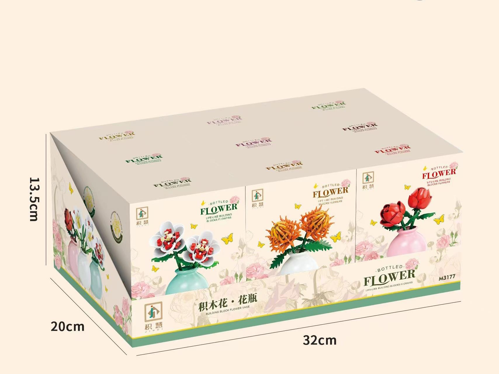 Building Blocks: A Complete Set Of 9 Flower Arrangements (Display Box Set), 846 Pcs