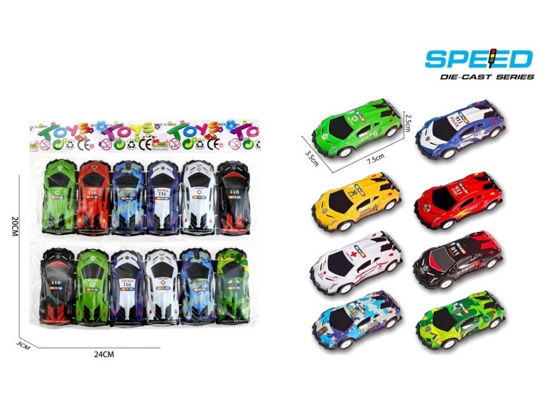 Pull Back Iron Lamborghini Police Cars 12pcs