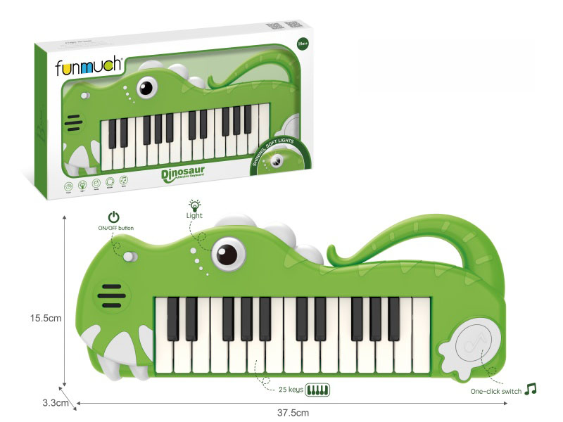 25-Key Electronic Organ (Green Dinosaur)