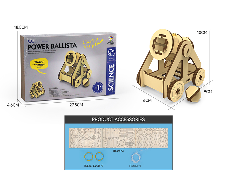 Wooden Science Experiment Toy - Power Ballista