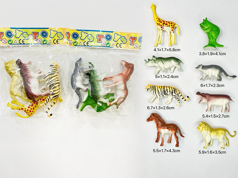 4PCS 3" Wild Animals Set