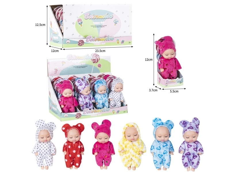 4-Inch Solid Sleeping Dolls (12-Piece Set)