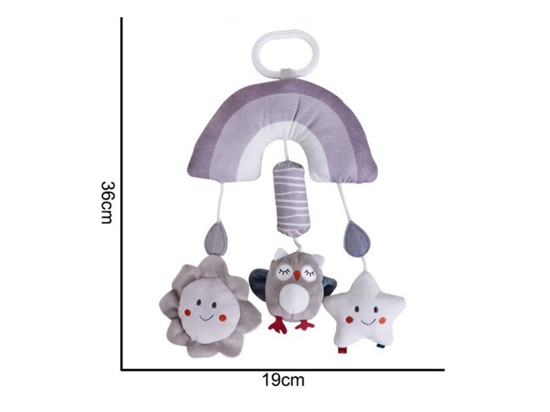 Plush Nordic Rainbow Owl Large Cart Hanger